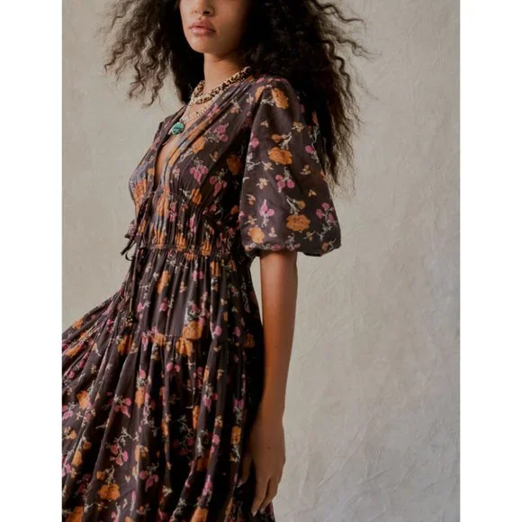 🎉LAST CHANCE🎉 FREE PEOPLE Lysette Maxi Dress / Chocolate Combo - Picture 6 of 10